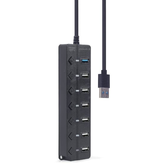 Gembird UHB-U3P1U2P6P-01 USB Hub με 7 θύρες USB 3.1 - Μαύρο image 1