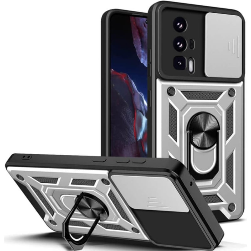 BODYCELL Θήκη Xiaomi Poco F5 Pro - Bodycell Armor Slide - Ασημί