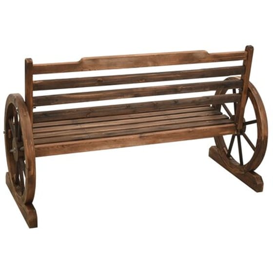 Παγκάκι Κήπου VidaXL από Μασίφ Ξύλο Ελάτης 112x61x78 cm - Καφέ image 5