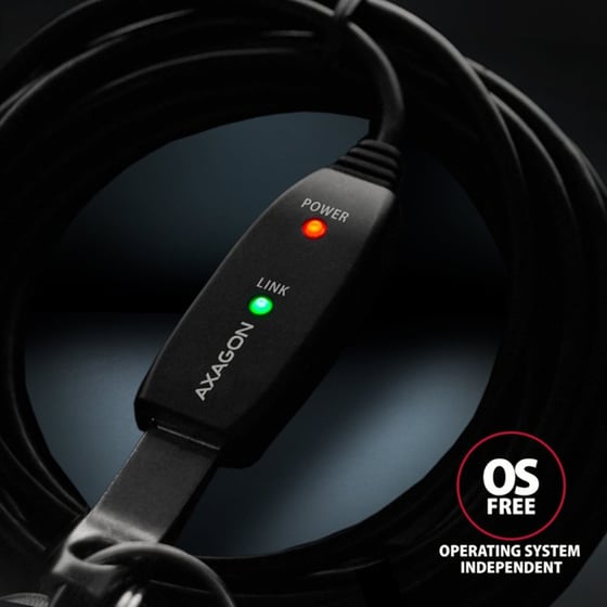 Καλώδιο USB 2.0 AXAGON ADR-205 USB-A Male σε USB-A Female - Μαύρο image 4