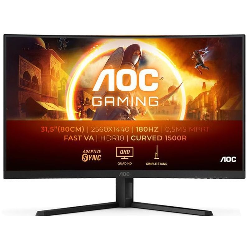AOC Agon CQ32G4VE Gaming Monitor 31.5 QHD VA Curved 180Hz 1 ms
