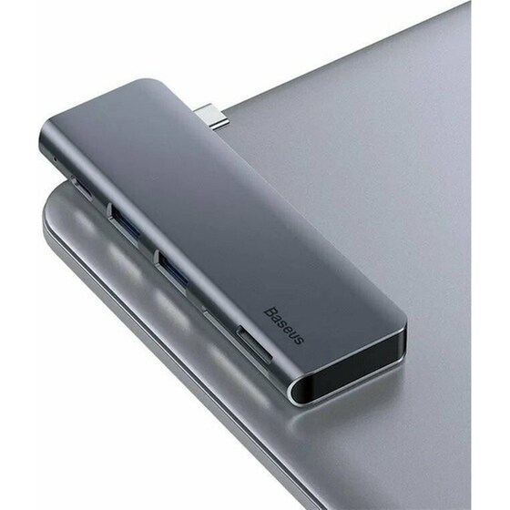 Baseus Harmonica Hub 3 Θυρών USB 3.0 με σύνδεση USB-C ΓκριΚωδικός: CAHUB-K0G image 3
