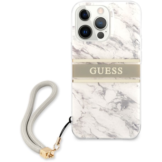 Θήκη Apple iPhone 13 Pro Max - Guess Marble Collection Printed Stripe - Γκρι/Λευκό image 0