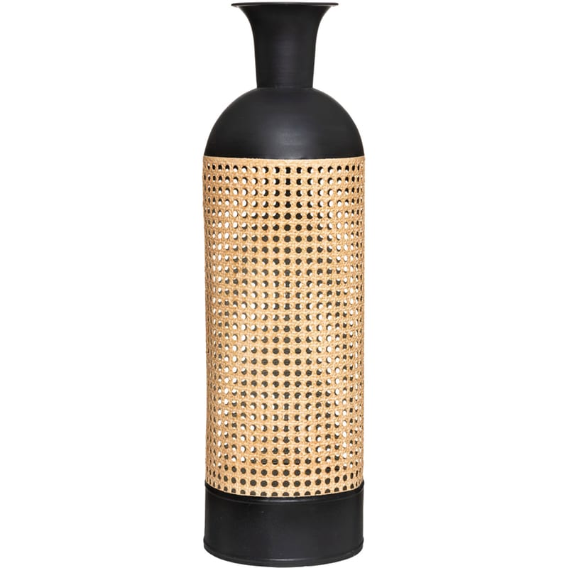 Διακοσμητικό Βάζο Spitishop Μεταλλικό 18.5x61.5cm - Μαύρο/Μπεζ