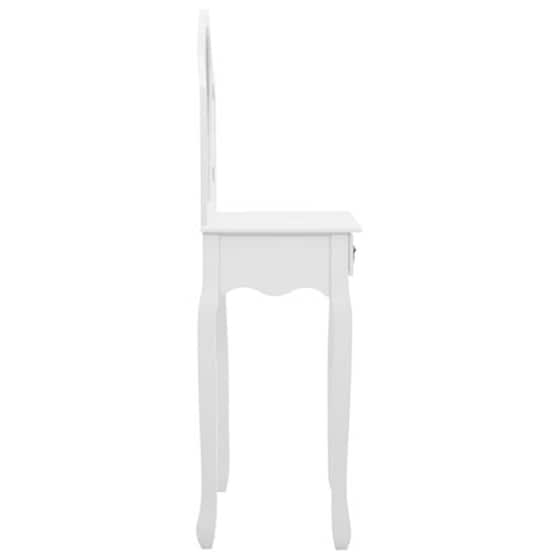 Vidaxl Μπουντουάρ Με Σκαμπό Λευκό 65x36x128 Εκ. Ξύλο Παυλώνιας / Mdf image 5