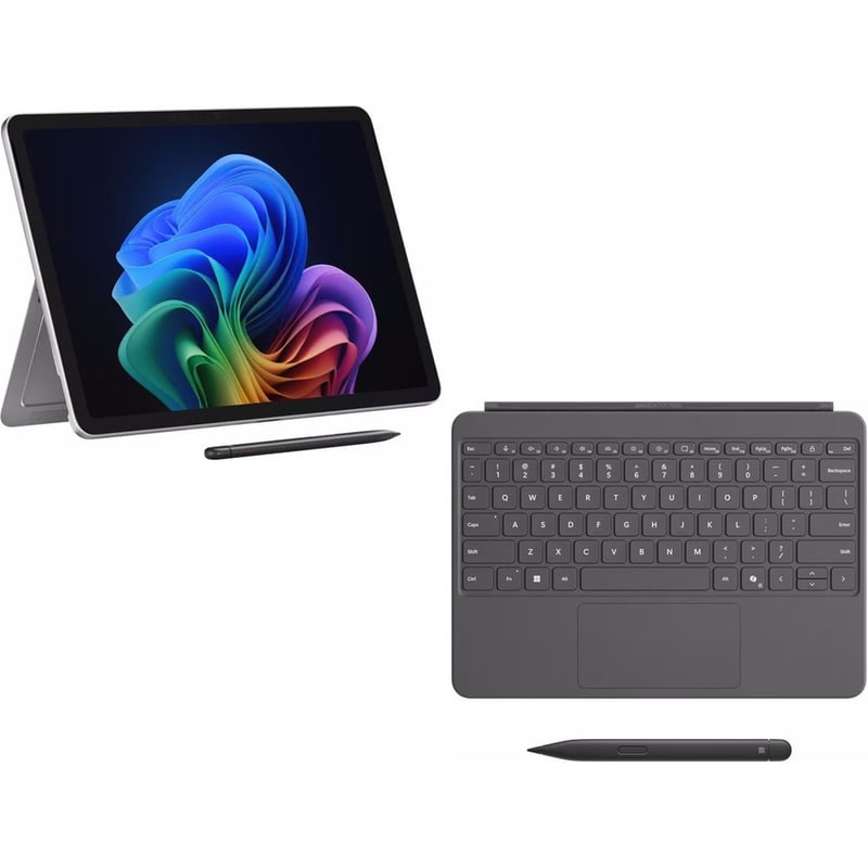 MICROSOFT Bundle Microsoft Surface Pro Copilot+ PC 12 PixelSense (Snapdragon X Plus/16 GB/256 GB UFS/Qualcomm Adreno/Windows 11 Home) Platinum Laptop + Microsoft Surface Pro 12 Keyboard with Slim Pen - Μαύρο