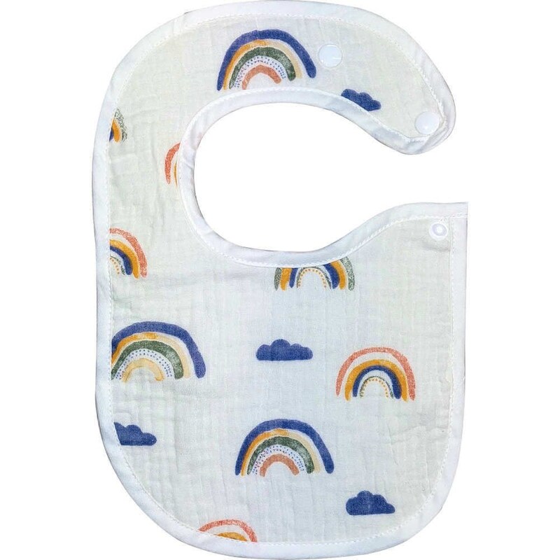 MORVEN Σαλιάρα Μουσελίνα Morven Ουράνιο Τόξο Εκρού