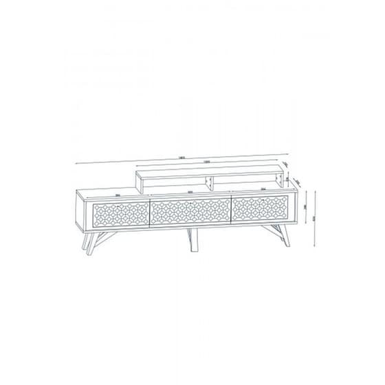 Έπιπλο Τηλεόρασης Pepone από Μοριοσανίδα 180x29.5x62.5 cm - Καρυδί image 1