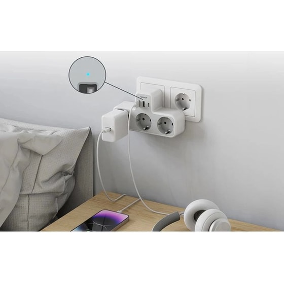 Πρίζα ρεύματος τοίχου TESSAN TS-323-DE-C με θύρες AC, USB-A, USB-C image 3