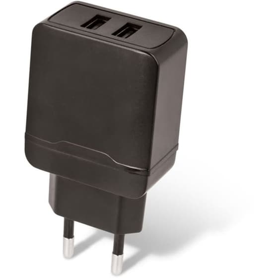 Φορτιστής Πρίζας Setty Dual USB USB-A 12 W - Μαύρο image 0
