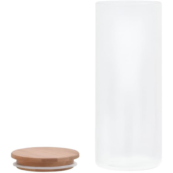 Βάζο Αποθήκευσης Τροφίμων Vidaxl Bamboo 1lt 6 Τμχ - Διάφανο image 1