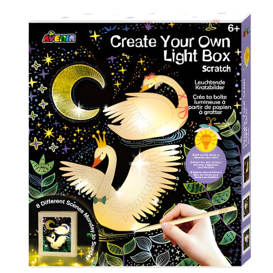 Avenir Create Your Own Light Box Κουτί Με Φωτάκια Και Φύλλα Ζωγραφικής Scratch image 0