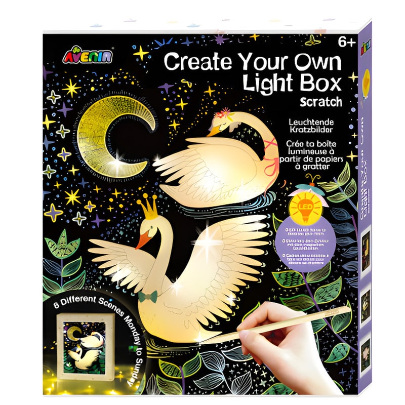 AVENIR Avenir Create Your Own Light Box Κουτί Με Φωτάκια Και Φύλλα Ζωγραφικής Scratch