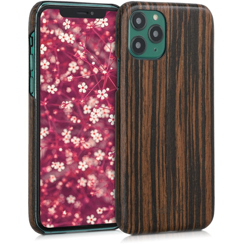 KALIBRI Θήκη Apple iPhone 11 Pro - Kalibri Wooden Case - Dark Brown