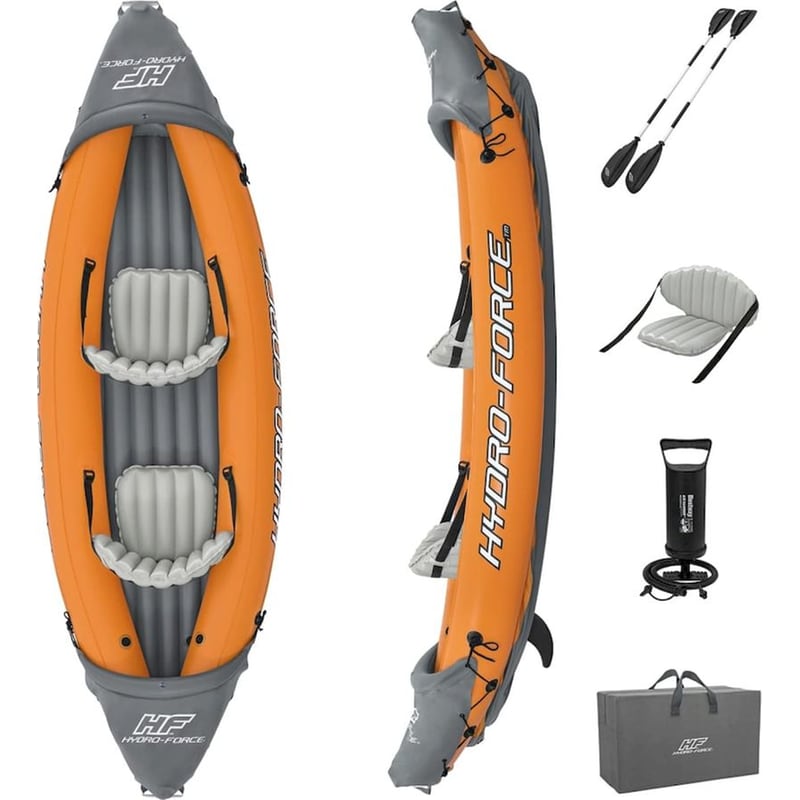 BESTWAY Καγιάκ Φουσκωτό Διθέσιο Bestway Hydro-Force Rapid Χ2 321cm - Πορτοκαλί/ Γκρι