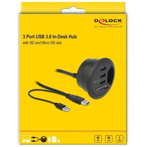 Delock 62869 USB Hub 3.0 με 5 θύρες - Μαύρο image 3