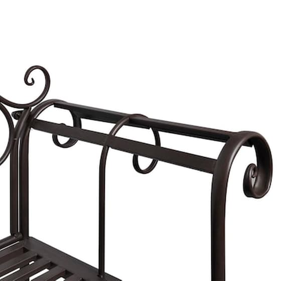 Παγκάκι Κήπου VidaXL από Ατσάλι 132x46x85 cm - Καφέ image 2