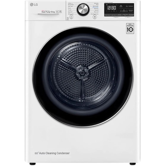 LG RC80V9AV3W 8 kg A+++ με Αντλία Θερμότητας, Αναστρέψιμη πόρτα και Wi-Fi Λευκό Στεγνωτήριο Ρούχων image 0
