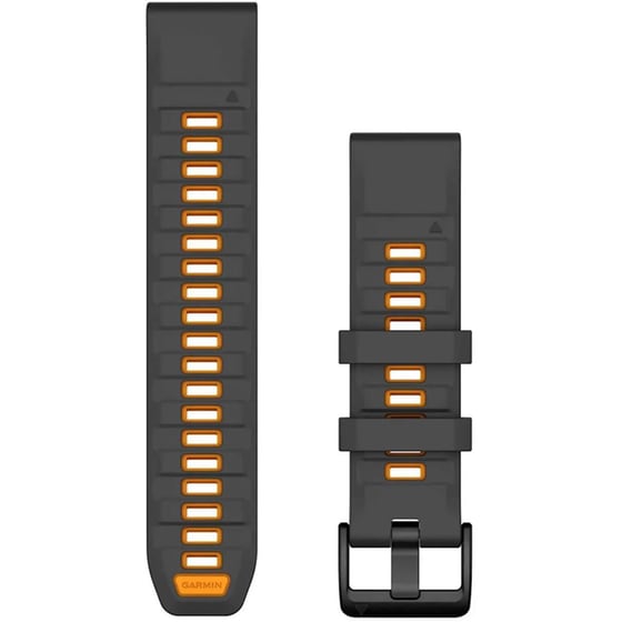 Λουράκι Garmin QuickFit 22 Silicone Band για Garmin QuickFit 22mm - Graphite with Spark Orange image 0