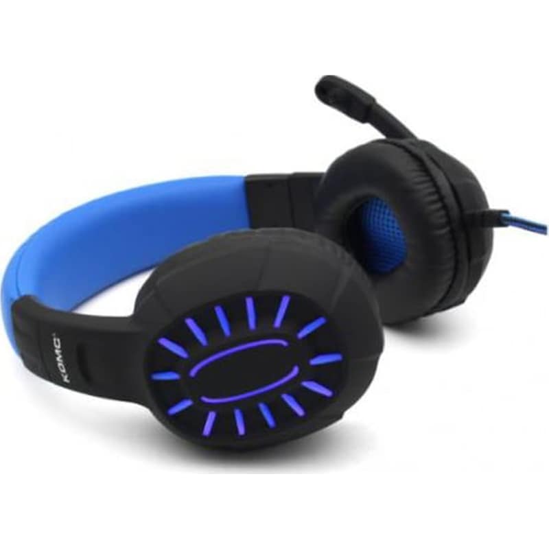 KOMC Komc G309 Gaming Ενσύρματα Ακουστικά 3.5mm/USB με LED Φωτισμό Μαύρα/Μπλε