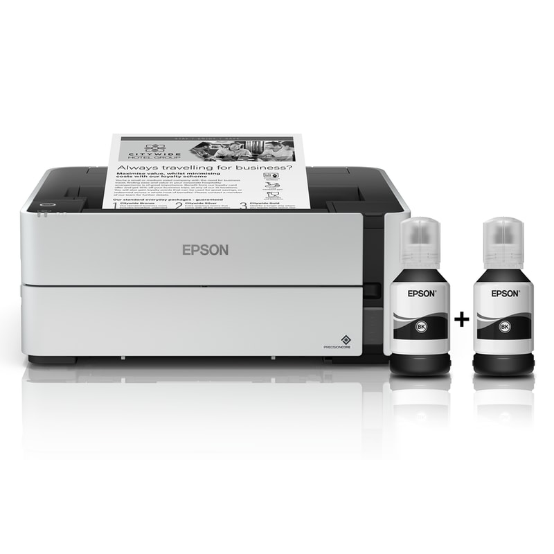 EPSON Epson EcoTank M1170 Ασπρόμαυρος Εκτυπωτής inkjet A4 με WiFi, Ethernet, Duplex Print (C11CH44402)