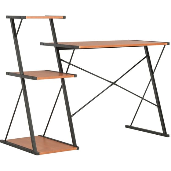 Γραφείο Βιβλιοθήκη VidaXL από Μοριοσανίδα 116x50cm - Μαύρο/Καφέ image 3