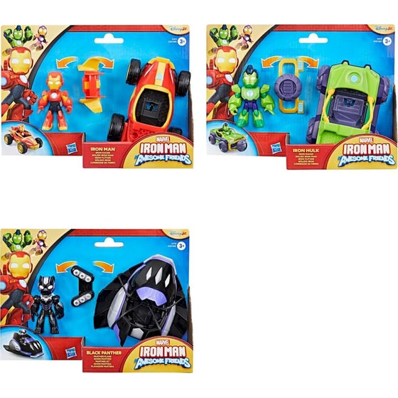 Hasbro Φιγούρα Marvel Iron Man & his Awesome Friends 2 σε 1 - 1 Τμχ Τυχαία Επιλογή Σχεδίου (G12575) image 0