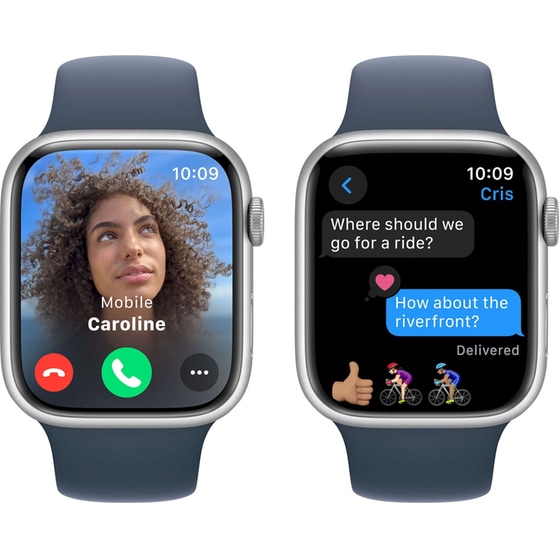 Apple Watch Series 9 Aluminium Silver GPS 45mm - Storm Blue Medium/Large image 5