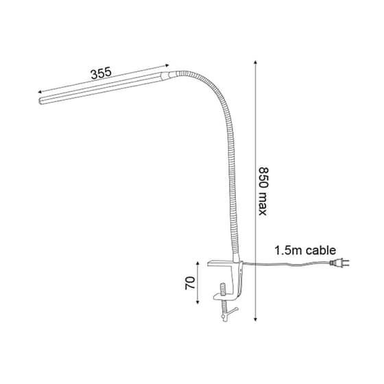 Πορτατίφ Αφής με Σφιγκτήρα Led Aca Delgado 16055lednsc 35.5x85 cm - Ασημί image 1
