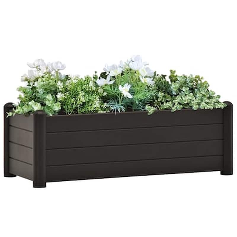 VIDAXL Vidaxl Ζαρντινιέρα Υπερυψωμένη Ανθρακί 100x43x35 Εκ. Πολυπροπυλένιο