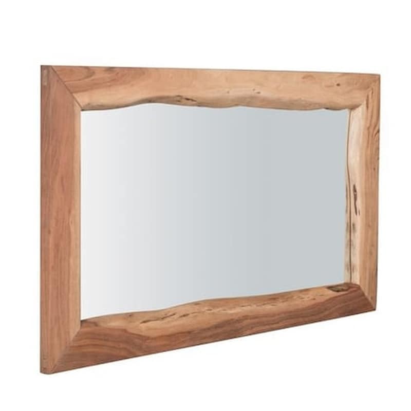 WOODWELL Διακοσμητικός Καθρέφτης Τοίχου Welhome Ξύλινος 140x80 cm - Καφέ