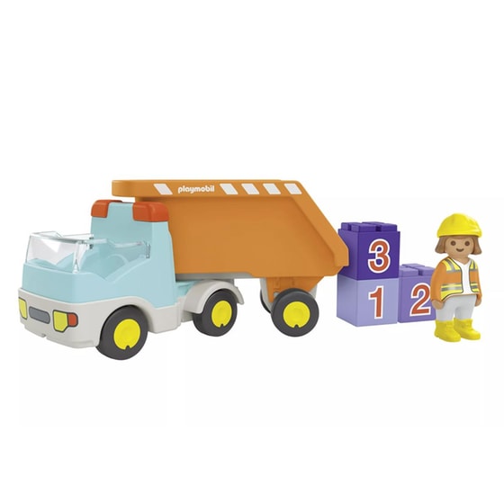 PLAYMOBIL® Junior Ανατρεπόμενο Φορτηγό με εργάτη (71685) image 2