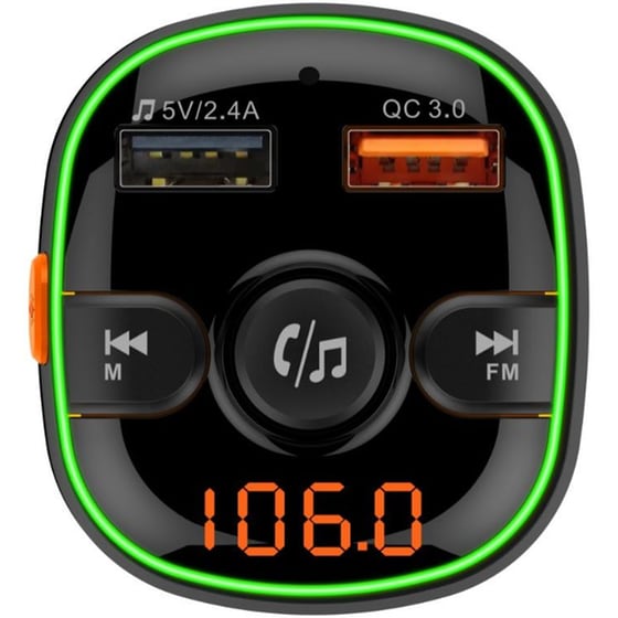 Συσκευή FM Transmitter και Φορτιστής Αυτοκινήτου AKAI FMT-54T - Μαύρο image 1