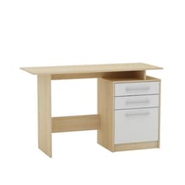 Γραφείο με Συρτάρια Welhome από Μελαμίνη 120x48cm - Σημύδα/Λευκό