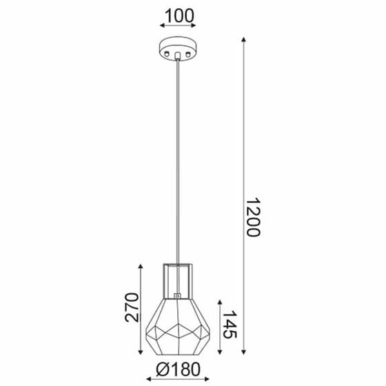 Φωτιστικό Οροφής Μονόφωτο Aca Diamondra V371481pg Γυάλινο - Ασημί image 1