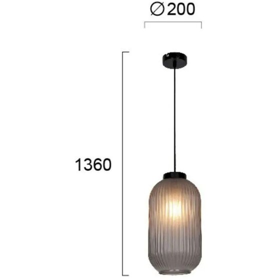 Φωτιστικό Οροφής Μονόφωτο Viokef Astor 4253101 Γυάλινο/Μεταλλικό - Μαύρο image 3