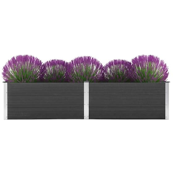 Vidaxl Ζαρντινιέρα Υπερυψωμένη Γκρι 250 X 100 X 54 Εκ. Από Wpc image 0