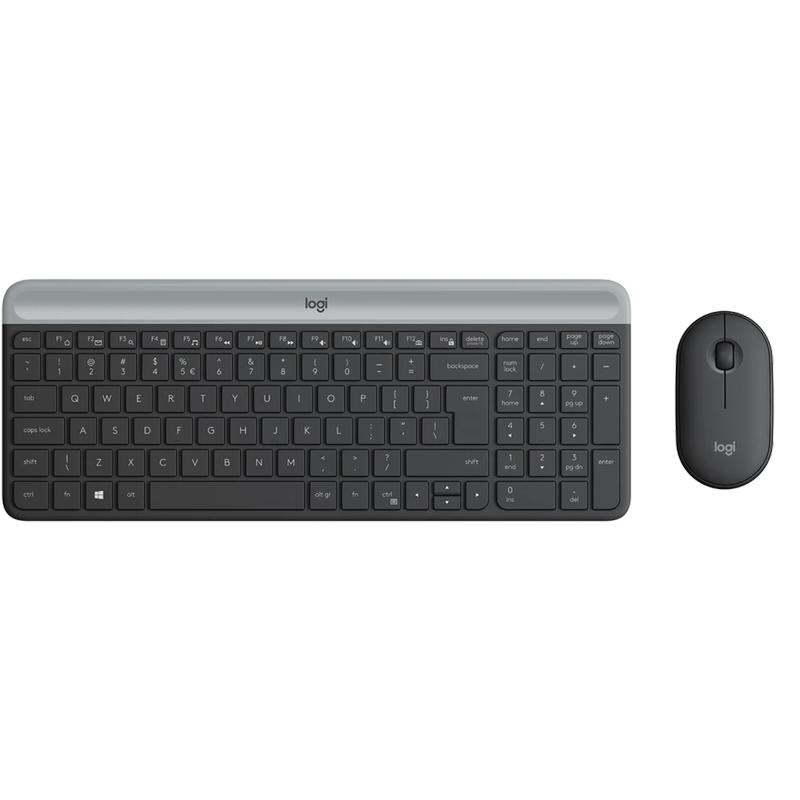 Logitech MK470 Ασύρματο Σετ Πληκτρολόγιο Ποντίκι (US) - Graphite