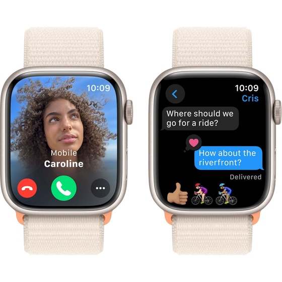 Apple Watch Series 9 Aluminium Starlight GPS 45mm - Starlight Sport Loop image 5