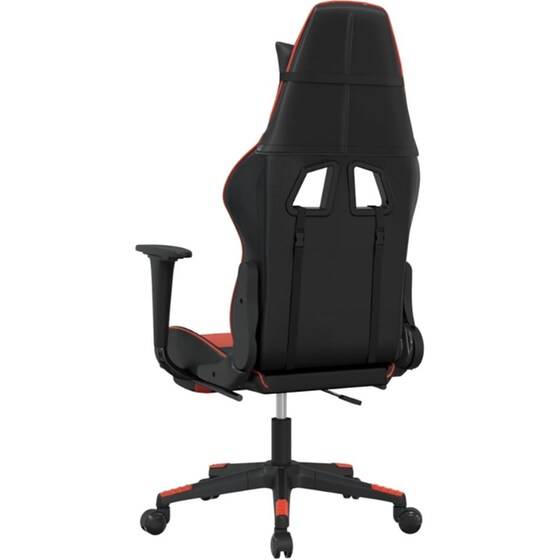 Καρέκλα Gaming VIDAXL 3143700 με Υποπόδιο από Τεχνητό Δέρμα - Μαύρο / Κόκκινο image 3