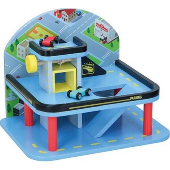 Παιδικό Παιχνίδι Marionette Wooden Toys Γκαράζ Ξύλινο Αυτοκινήτων Με 2 Επίπεδα - 32x23.3x22.5 cm image 0