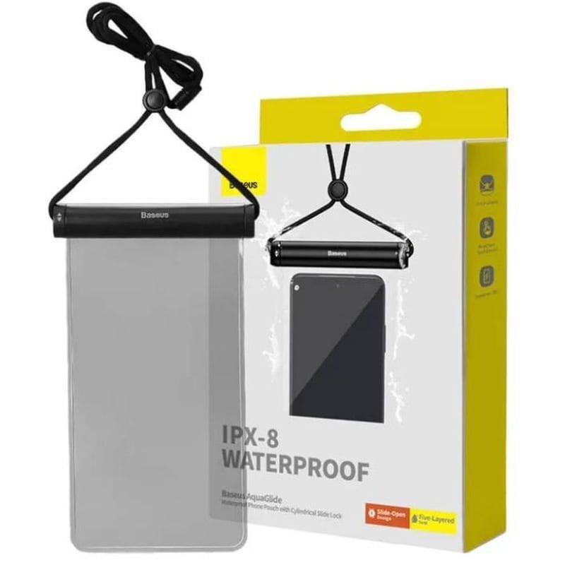 BASEUS Baseus Waterproof Phone Case Aquaglide With Cylindrical Slide Lock Black (p60263701113-00) (basp60263701113-00)