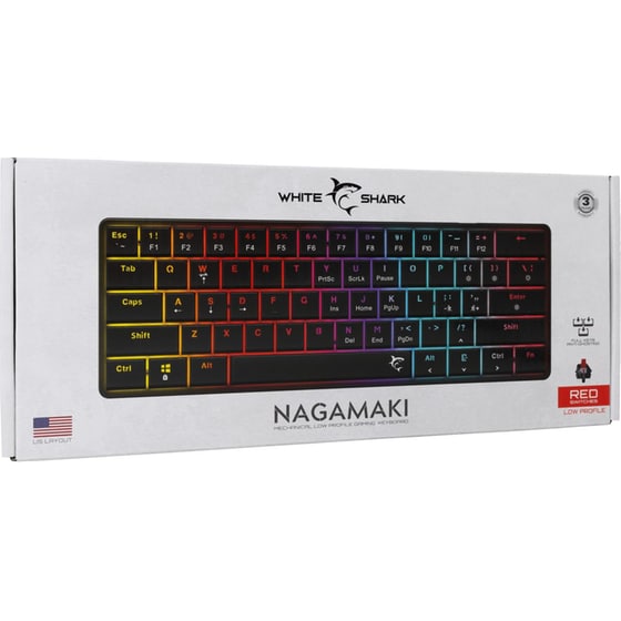 White Shark Nagamaki Ενσύρματο Gaming Πληκτρολόγιο με Red διακόπτες - Black (US) Nagamaki image 7