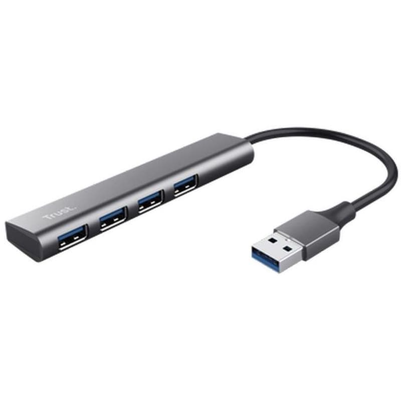TRUST USB Hub Trust Halyx 24947 USB 3.2 Type-A με 4 θύρες - Ασημί
