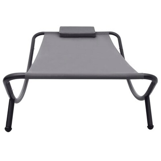 Ξαπλώστρα/ Κρεβάτι VidaXL από Ατσάλι 200x90x40 cm - Γκρι image 2