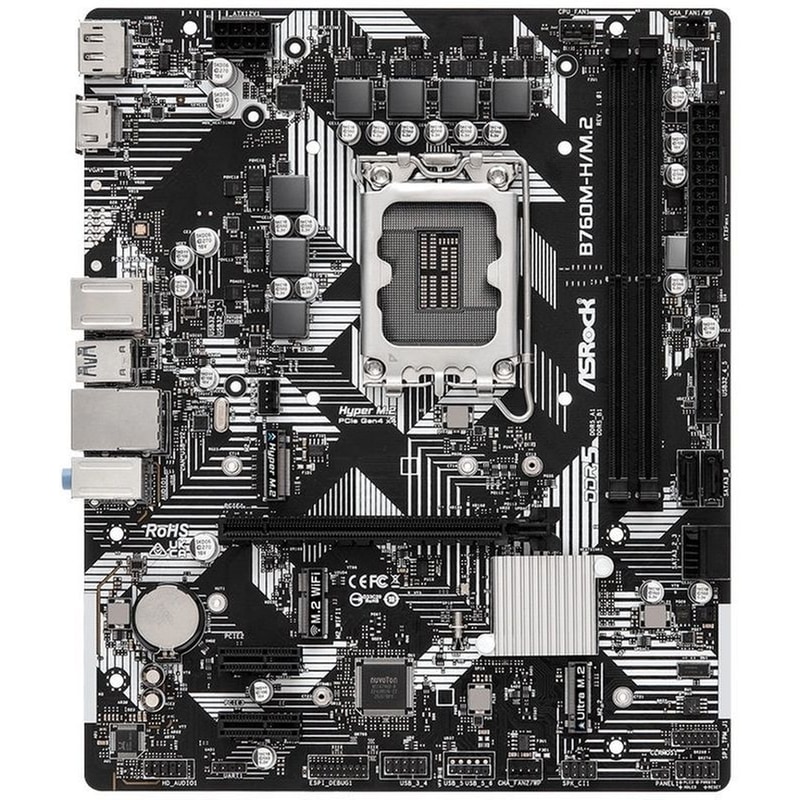 ASROCK Asrock B760M-H/M.2 Intel B760 Micro ATX με Socket Intel 1700