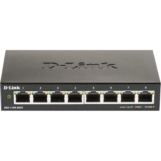 D-Link DGS-1100-08V2 Network Switch Unmanaged L2 Gigabit Ethernet (1000 Mbps) 8-Port image 0