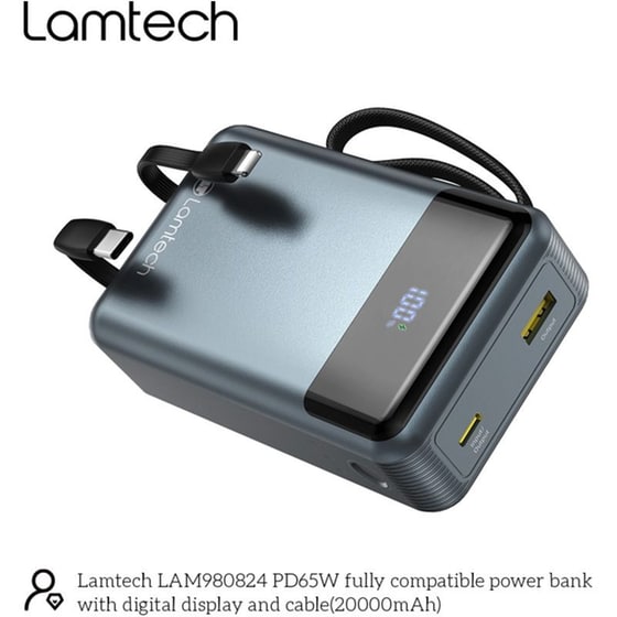 Powerbank Lamtech LAM980824 20.000 mAh 65W - Blue image 2