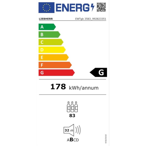 Εντοιχιζόμενος Συντηρητής Κρασιών LIEBHERR EWTgb 3583 για 83 Μπουκάλια με Παιδικό Κλείδωμα και Συναγερμό Πόρτας - Μαύρο image 6