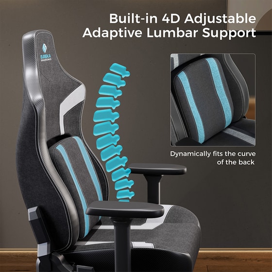 Καρέκλα Gaming Eureka Ergonomic Python II ERK-GC08-BU από Τεχνητό Δέρμα - Μαύρη/Μπλε image 6